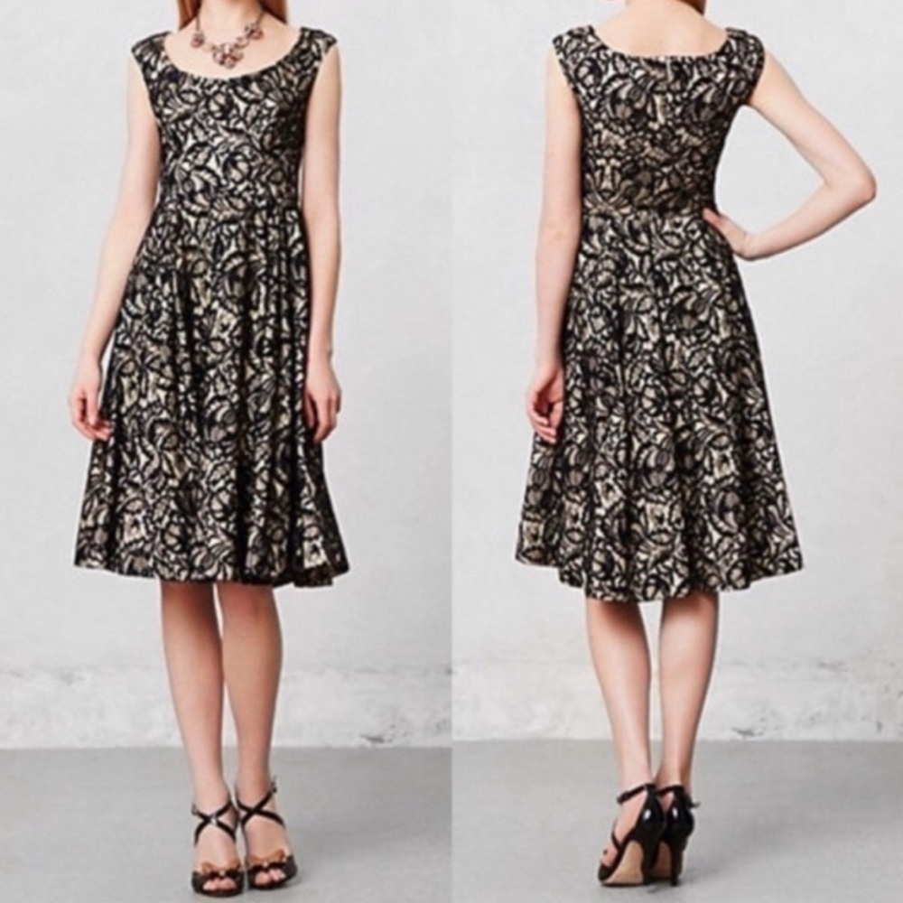 Anthropologie Mirror of Venus Retro 50s Pinup wedding guest Lace Dress Size 6